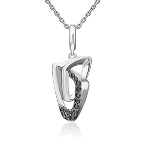 Подвеска из серебра с чёрными фианитами 03-3395-00-402-0200