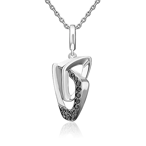 Подвеска из серебра с чёрными фианитами 03-3395-00-402-0200