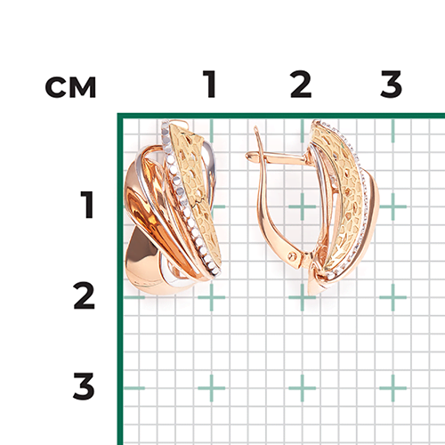 Серьги с английским замком из комбинированного золота 02-4205-00-000-1113-48