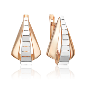 Серьги с английским замком из комбинированного золота 02-5381-00-000-1111