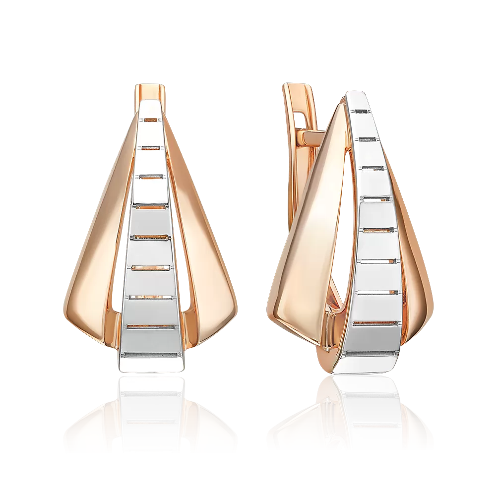 Серьги с английским замком из комбинированного золота 02-5381-00-000-1111