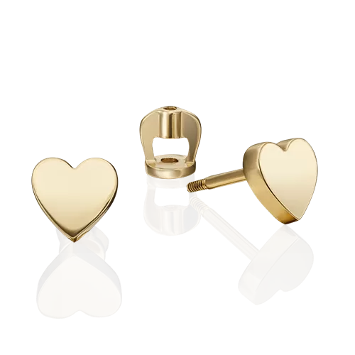 Серьги-пусеты «Сердца» из лимонного золота 02-4515-00-000-1130-02