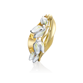 Брошь «Ландыш» из комбинированного золота с эмалью 04-0165-00-000-1121-59