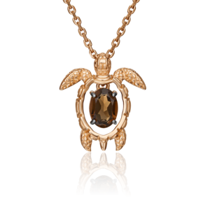 Подвеска «Черепаха» из красного золота с кварцем дымчатым 03-3060-00-202-1110-57
