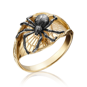 Кольцо «Паук» из лимонного золота
