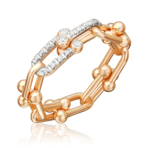 Кольцо из красного золота с фианитами 01-5916-00-401-1110