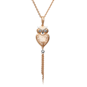Подвеска «Сова» из комбинированного золота 03-3069-00-000-1111-48