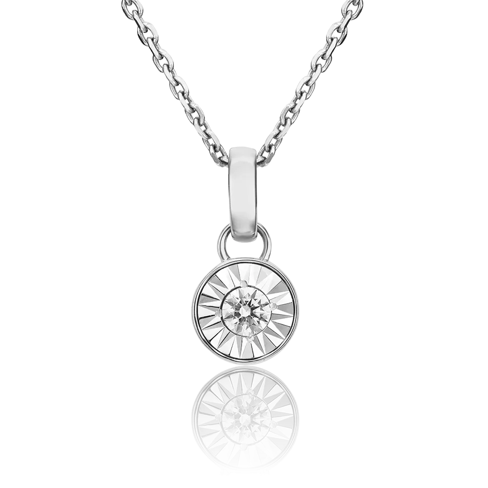 Подвеска из белого золота с бриллиантом 03-3094-00-101-1120-30