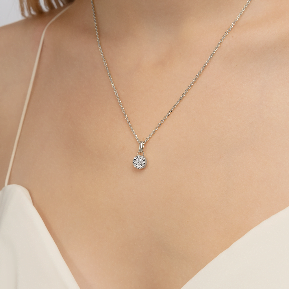 Подвеска из белого золота с бриллиантом 03-3094-00-101-1120-30