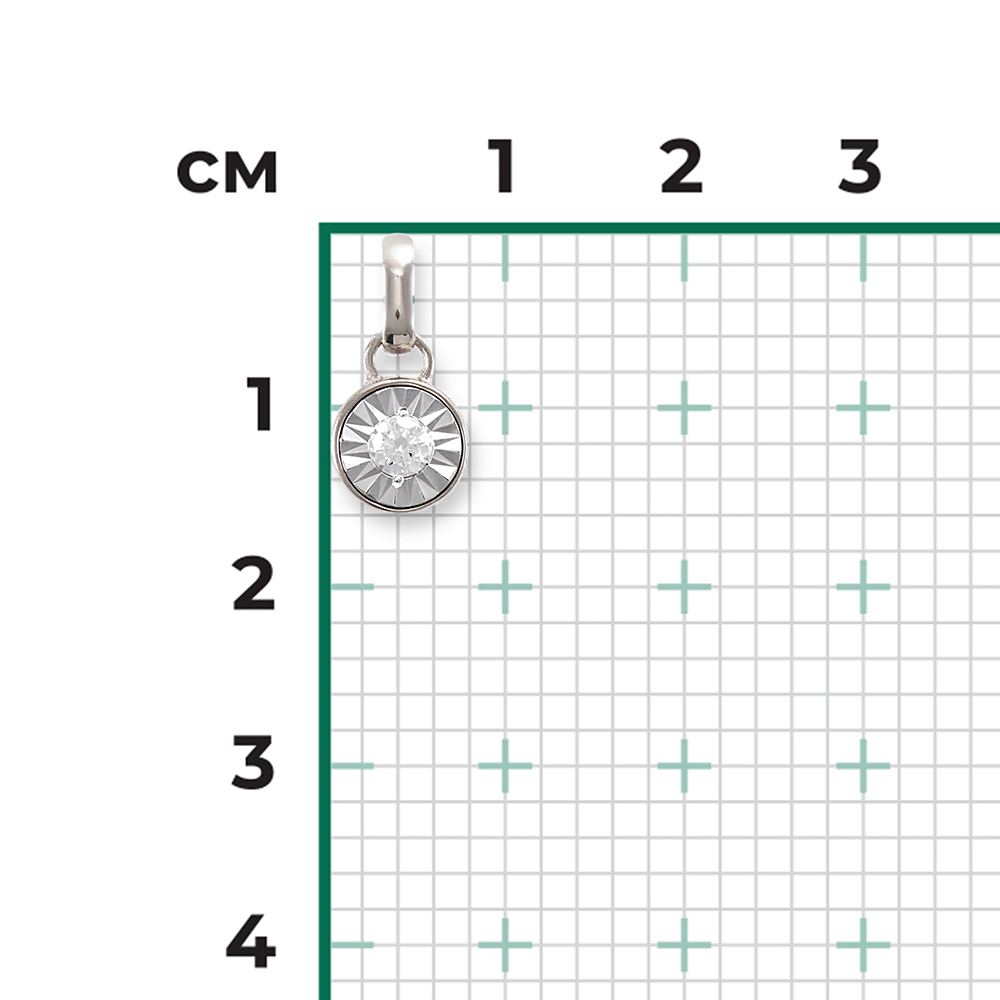 Подвеска из белого золота с бриллиантом 03-3094-00-101-1120-30