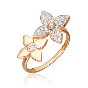 Кольцо из красного золота с бриллиантами 01-5903-00-101-1110