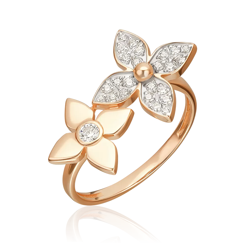 Кольцо из красного золота с бриллиантами 01-5903-00-101-1110