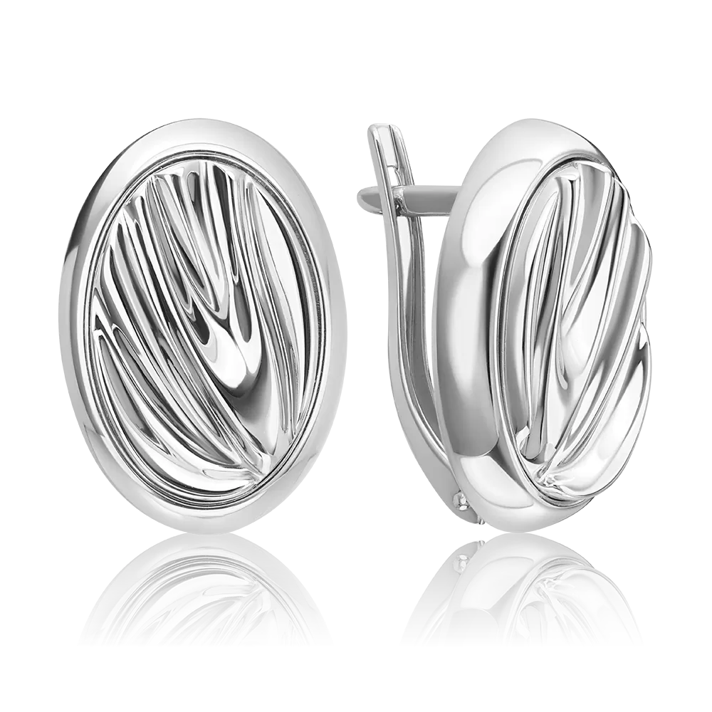 Серьги «Притяжение» с английским замком из серебра 02-4965-00-000-0200