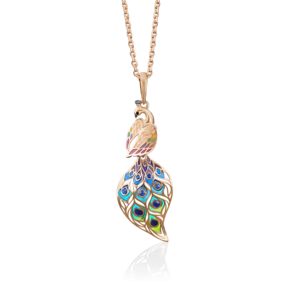 Подвеска «Павлин» из красного золота с эмалью 03-2683-00-000-1110-59