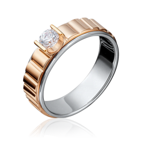 Кольцо из комбинированного золота с фианитом 01-5114-00-501-1111-38