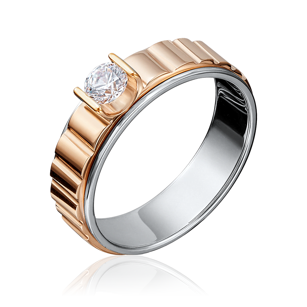 Кольцо из комбинированного золота с фианитом 01-5114-00-501-1111-38