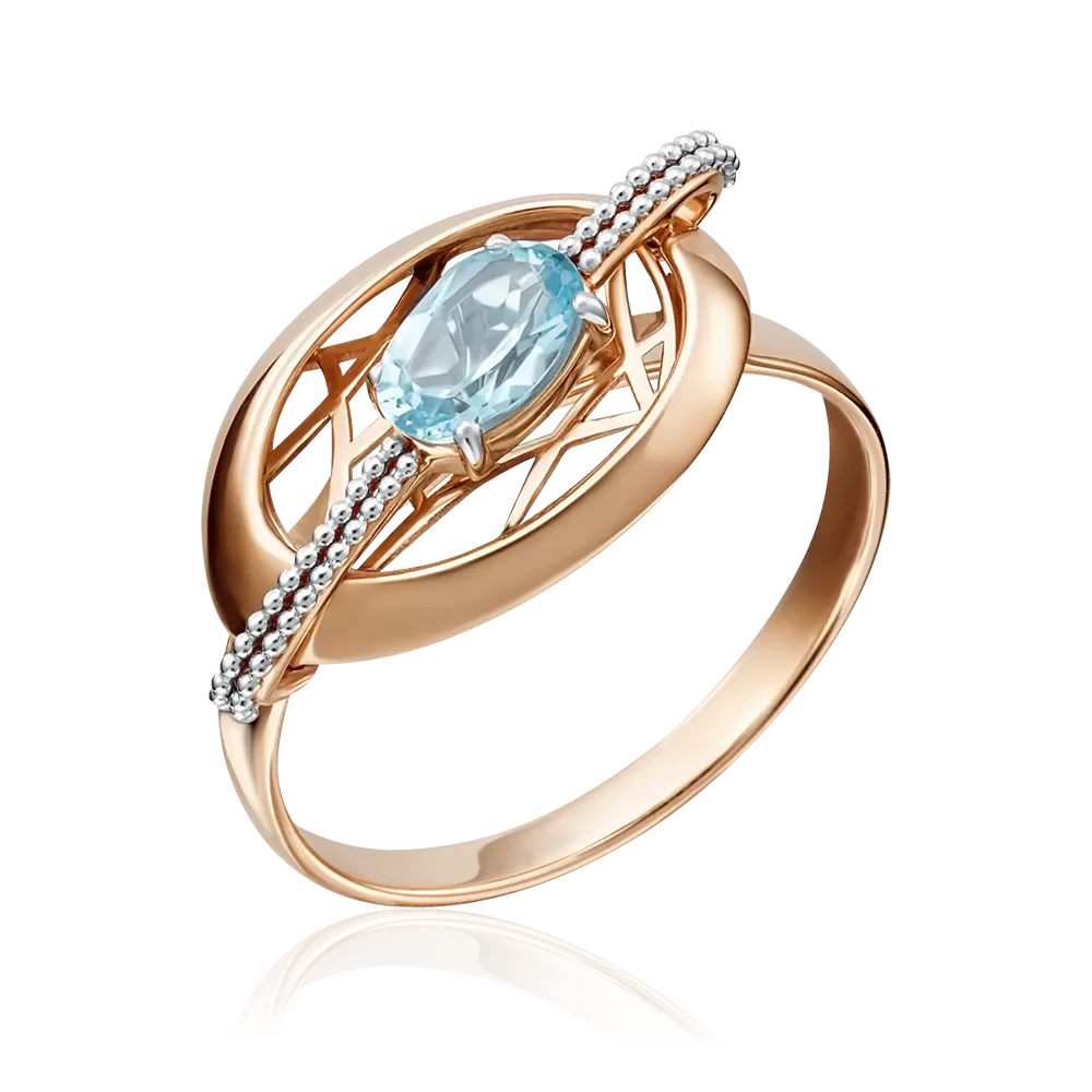 Кольцо из красного золота с топазом 01-5141-01-201-1110-57