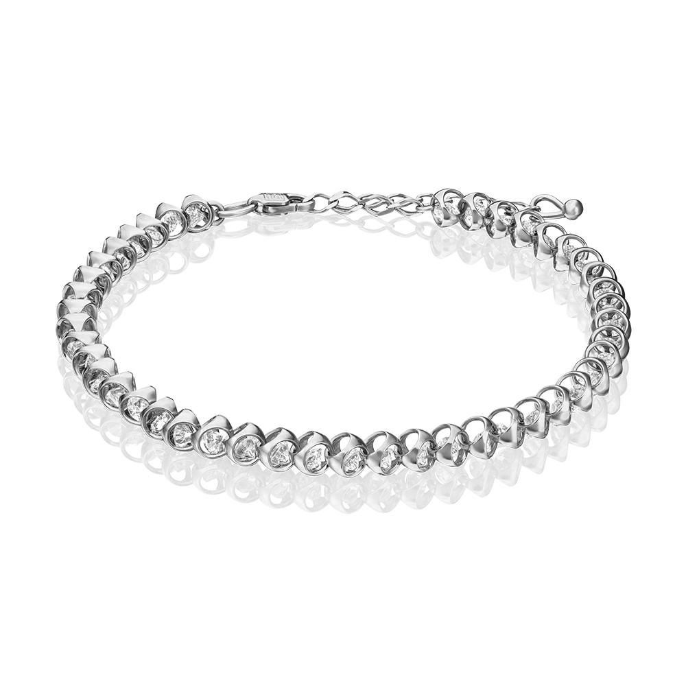 Браслет из белого золота с фианитами 05-0628-00-501-1120-38