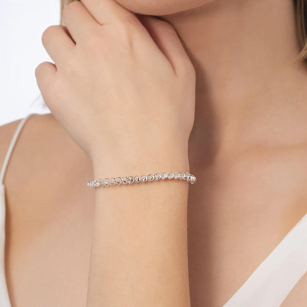 Браслет из белого золота с фианитами 05-0628-00-501-1120-38