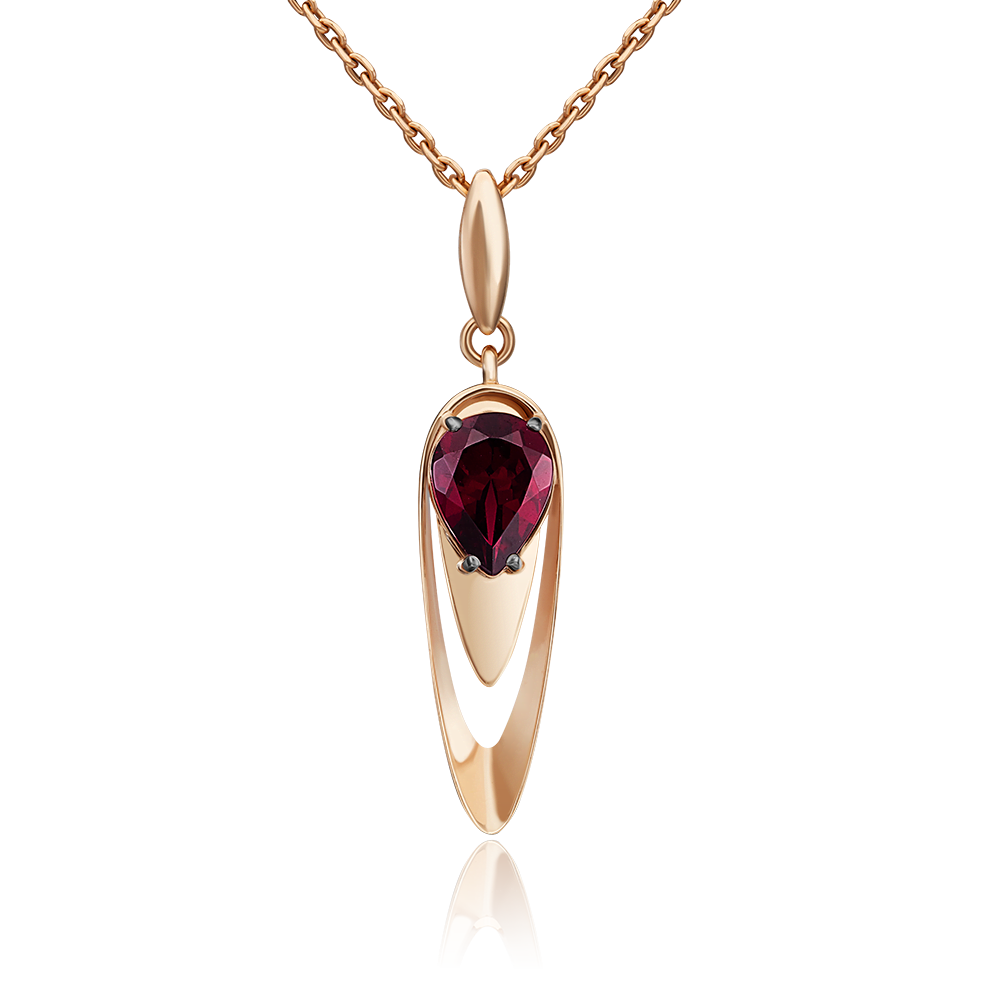 Подвеска из красного золота с гранатом 03-3025-00-204-1110-57