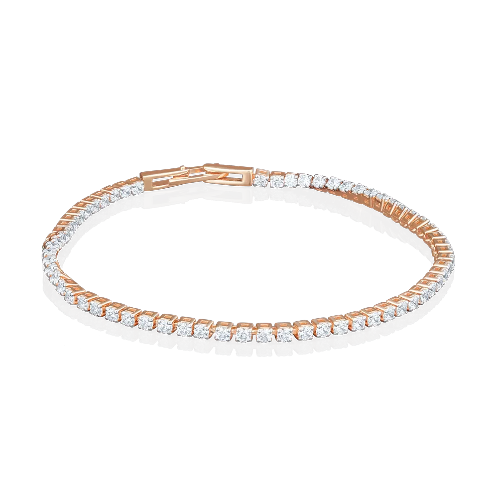 Браслет из красного золота с фианитами 05-0572-00-501-1110-38