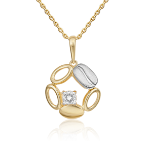 Подвеска из комбинированного золота с натуральным топазом white 03-3321-01-201-1121