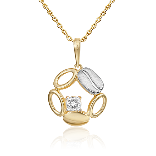 Подвеска из комбинированного золота с натуральным топазом white 03-3321-01-201-1121