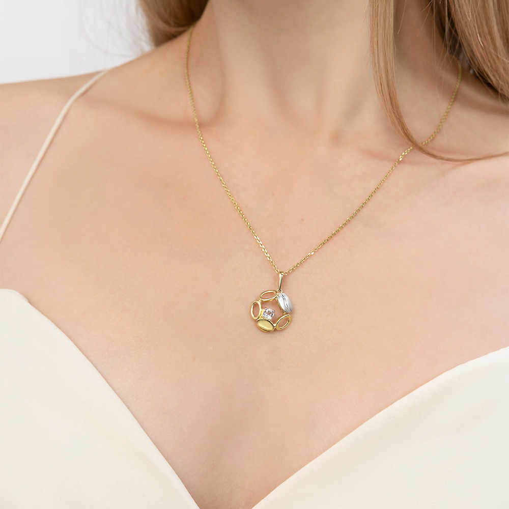 Подвеска из комбинированного золота с натуральным топазом white 03-3321-01-201-1121