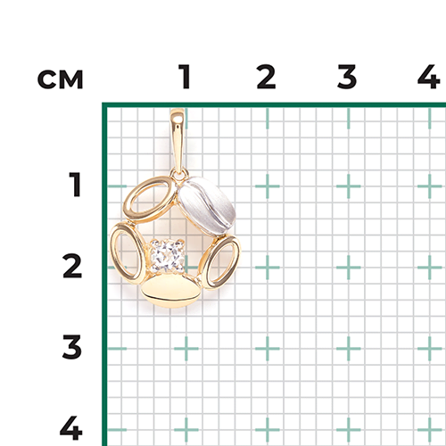 Подвеска из комбинированного золота с натуральным топазом white 03-3321-01-201-1121