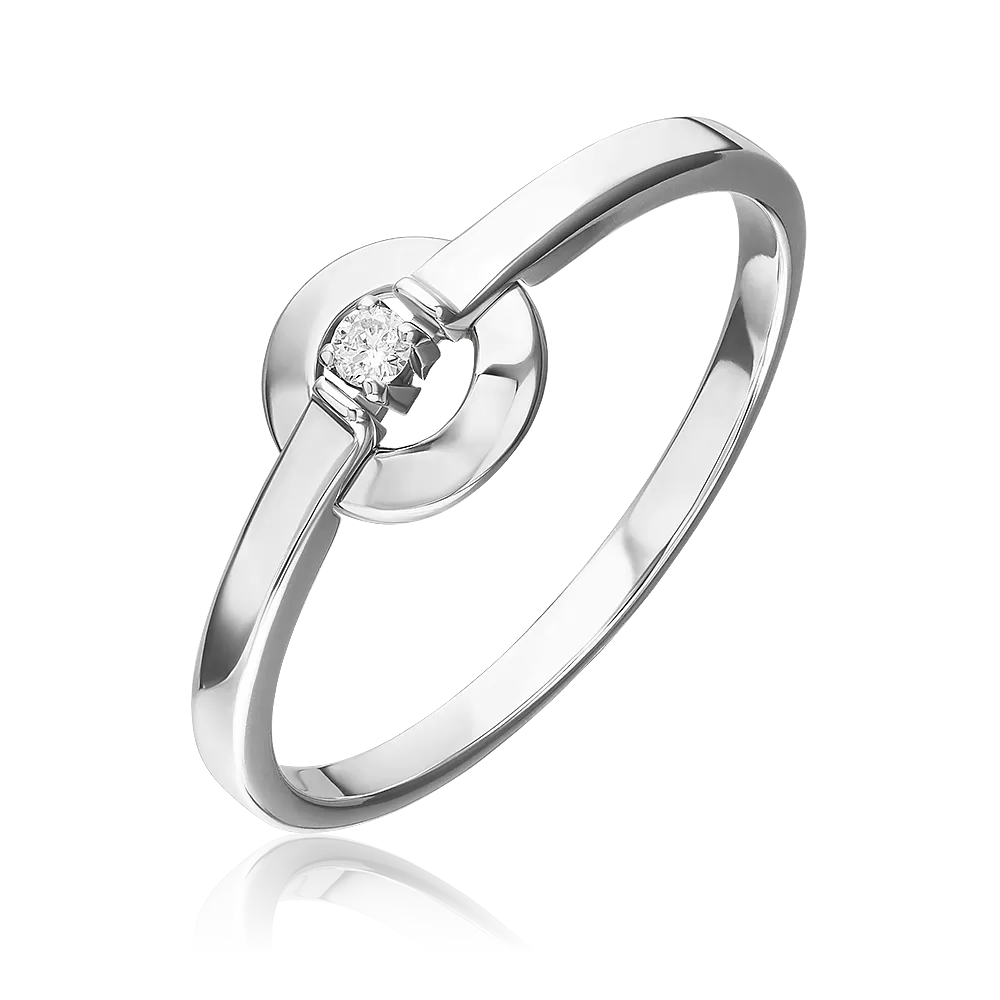 Кольцо из белого золота с бриллиантом 01-5810-00-101-1120
