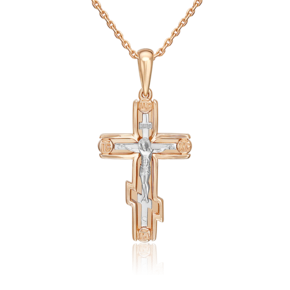 Православный крест из комбинированного золота 03-3548-00-000-1111