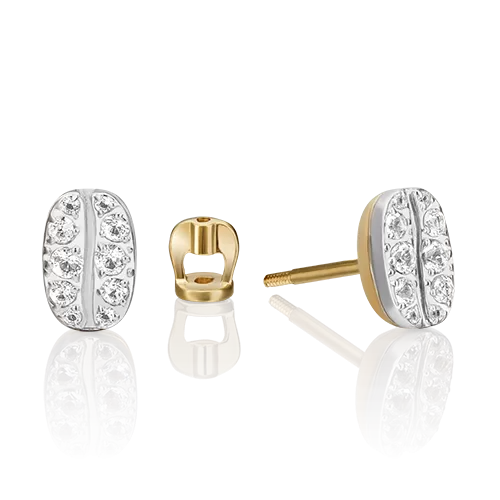 Серьги-пусеты из комбинированного золота с натуральными топазами white 02-4916-00-201-1121