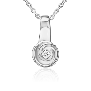 Подвеска из белого золота с бриллиантом 03-3522-00-101-1120