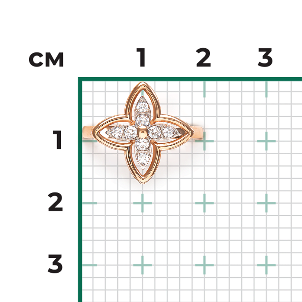 Кольцо из красного золота с фианитами 01-5886-00-401-1110