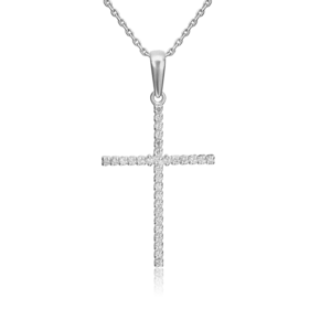 Декоративный крест из серебра с фианитами 03-0077-00-401-0200