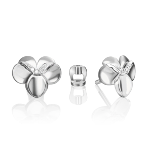 Серьги-пусеты из белого золота с бриллиантами