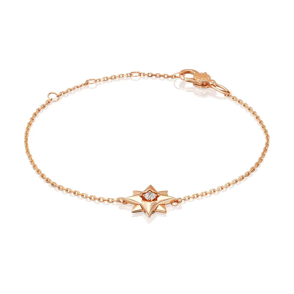 Браслет «Роза ветров» из красного золота с фианитом 05-0859-00-401-1110