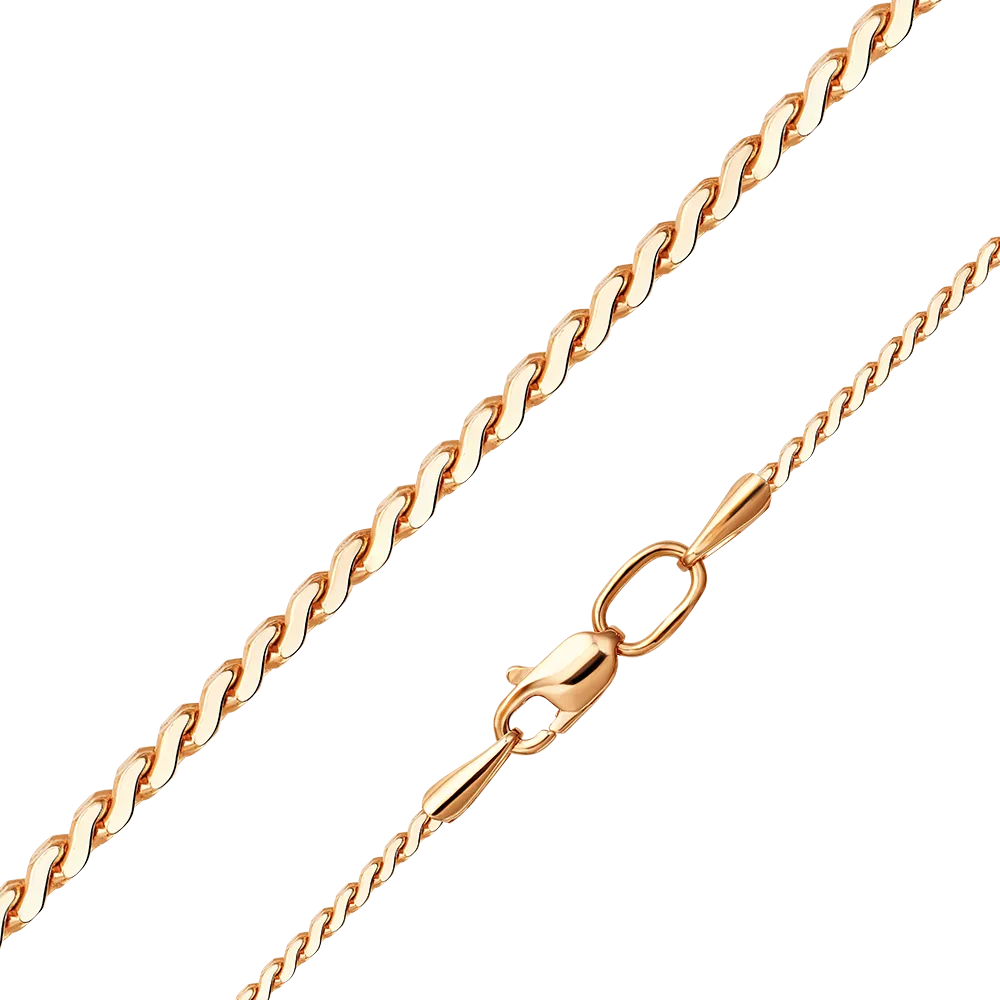 Цепь из красного золота с алмазной гранью (плетение «Панцирное плоское») 21-0137-060-1110-17