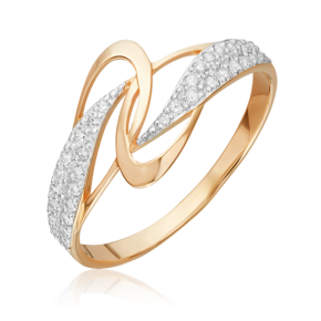 Кольцо из красного золота с фианитами 01-3850-00-401-1110-24