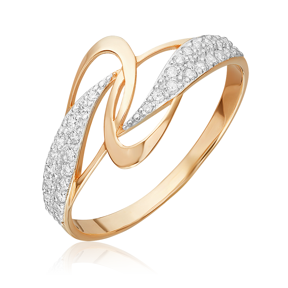 Кольцо из красного золота с фианитами 01-3850-00-401-1110-24