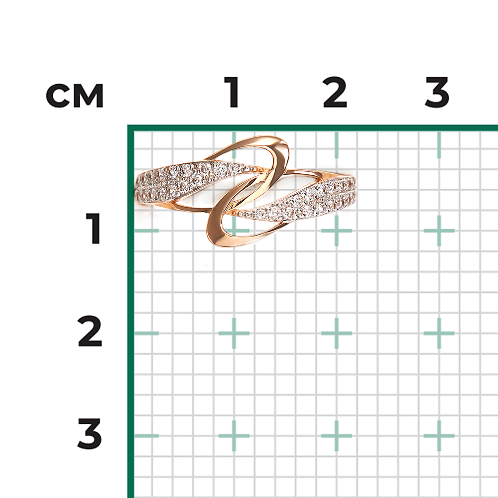 Кольцо из красного золота с фианитами 01-3850-00-401-1110-24