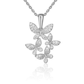 Подвеска «Бабочки» из серебра с фианитами 03-2128-00-401-0200