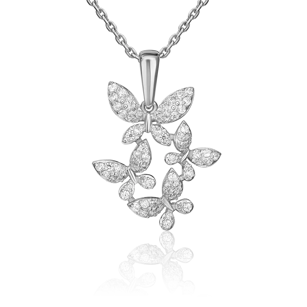 Подвеска «Бабочки» из серебра с фианитами 03-2128-00-401-0200