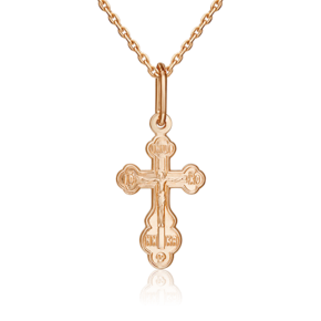 Православный крест из красного золота