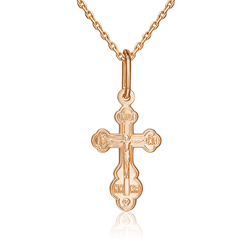 Православный крест из красного золота 03-1727-00-000-1110