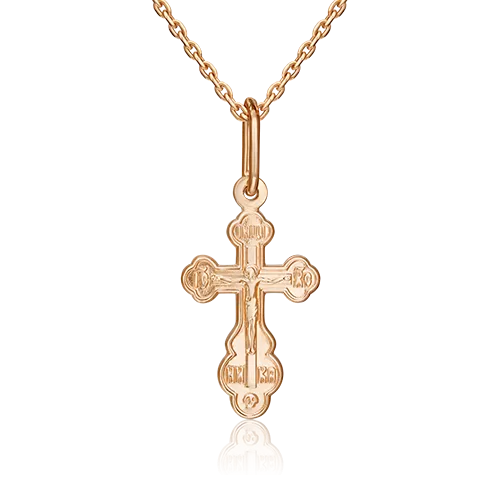 Православный крест из красного золота 03-1727-00-000-1110