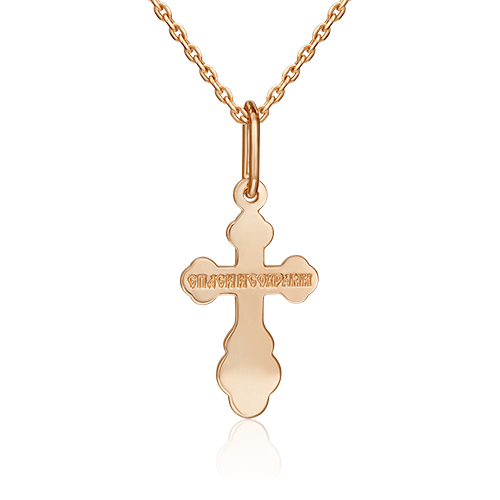 Православный крест из красного золота 03-1727-00-000-1110