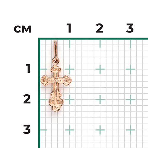 Православный крест из красного золота 03-1727-00-000-1110
