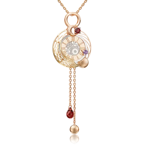 Подвеска «Импульс» из комбинированного золота с гранатами и аметистом 03-3238-00-257-1140-76