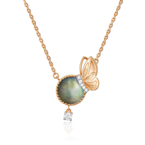 Колье «Вечерняя симфония» из красного золота с перламутром и фианитами 07-0268-00-753-1110